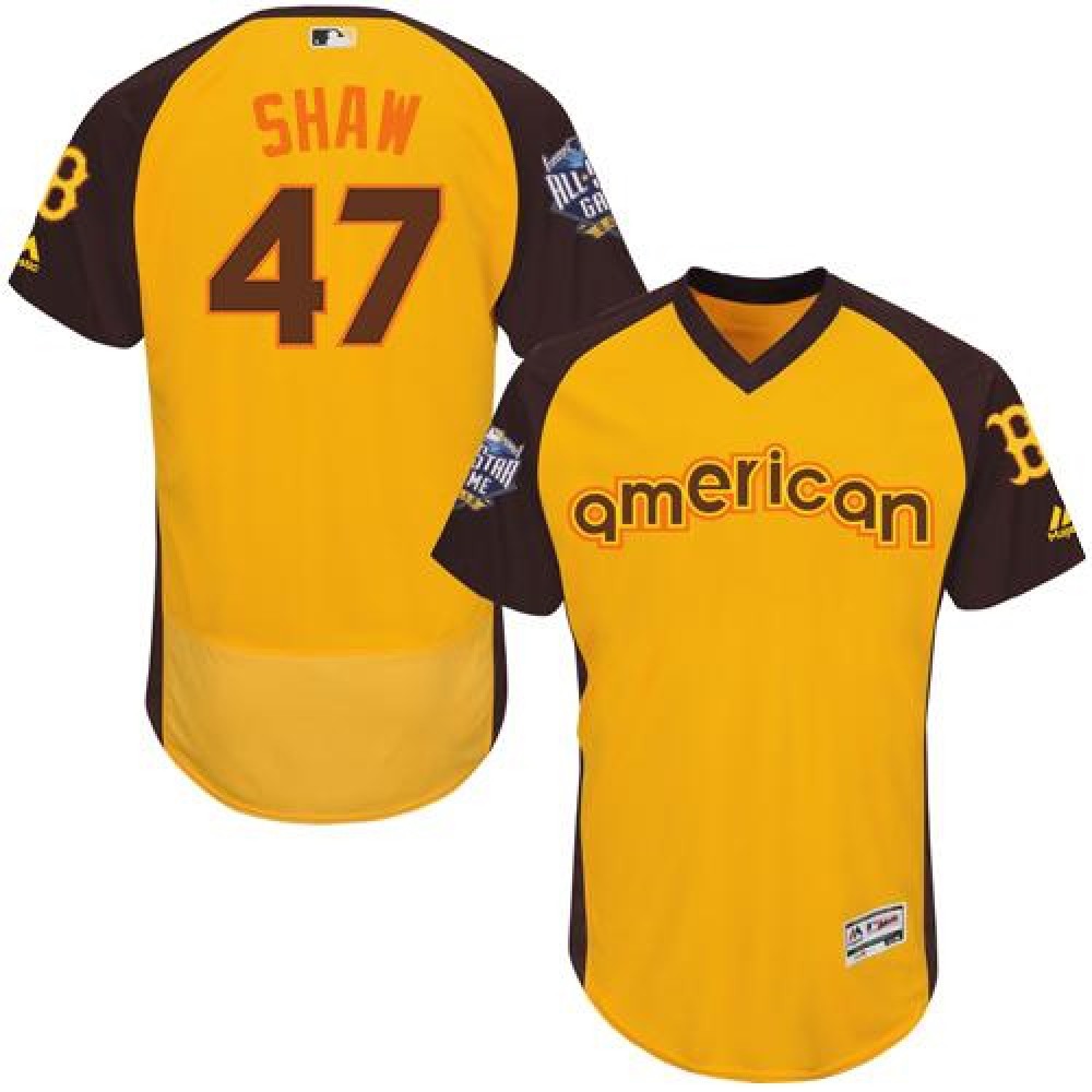 Red Sox #47 Travis Shaw Gold Flexbase Authentic Collection 2016 All-Star American League Stitched MLB Jersey 1