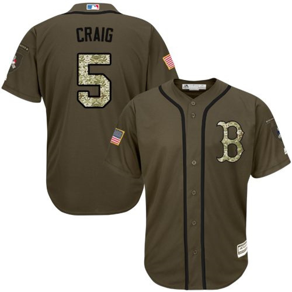 Red Sox #5 Allen Craig Green Salute to Service Stitched Youth MLB Jersey 1