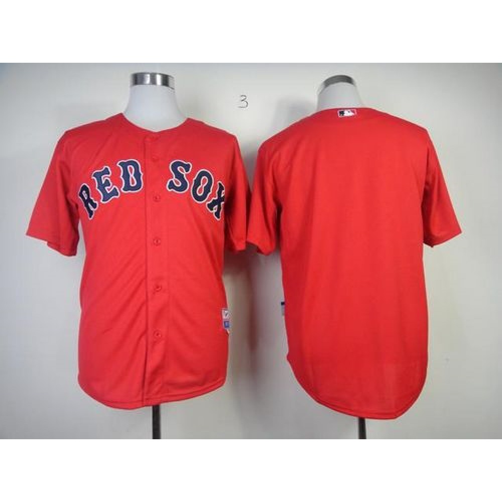 Red Sox Blank Red Cool Base Stitched MLB Jersey 1