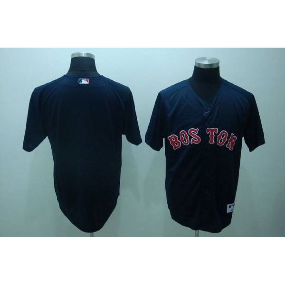 Red Sox Blank Stitched Dark Blue MLB Jersey 1
