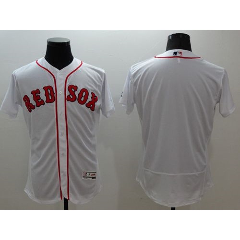 Red Sox Blank White Flexbase Authentic Collection Stitched MLB Jersey 1