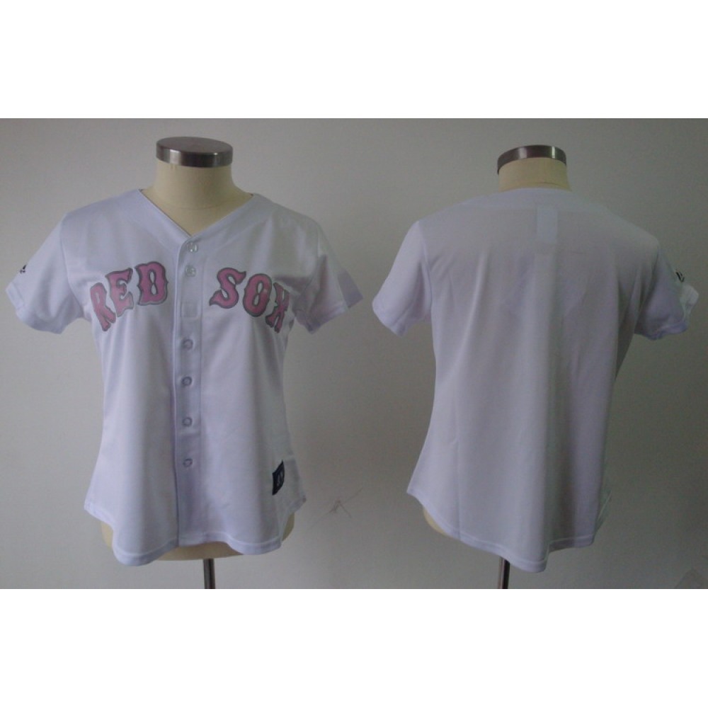 Red Sox Blank White Women's Fashion Stitched MLB Jersey 1