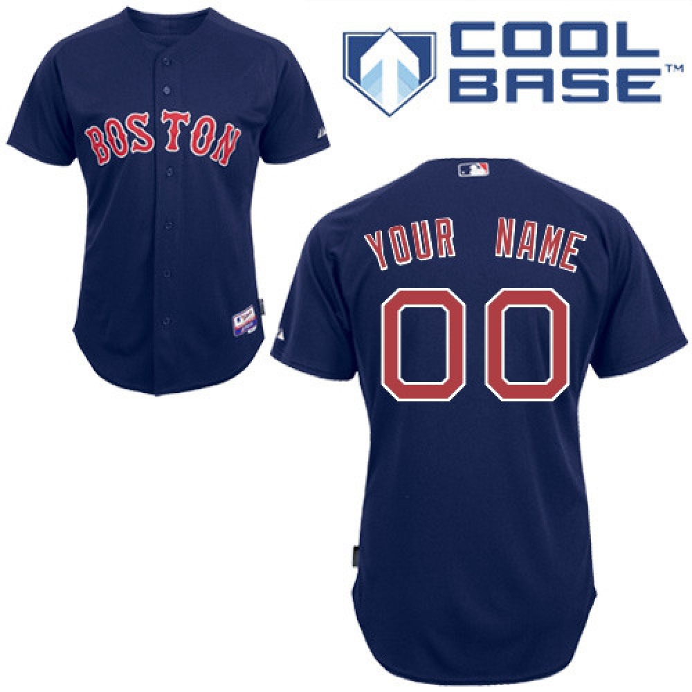 Red Sox Personalized Authentic Blue MLB Jersey 1