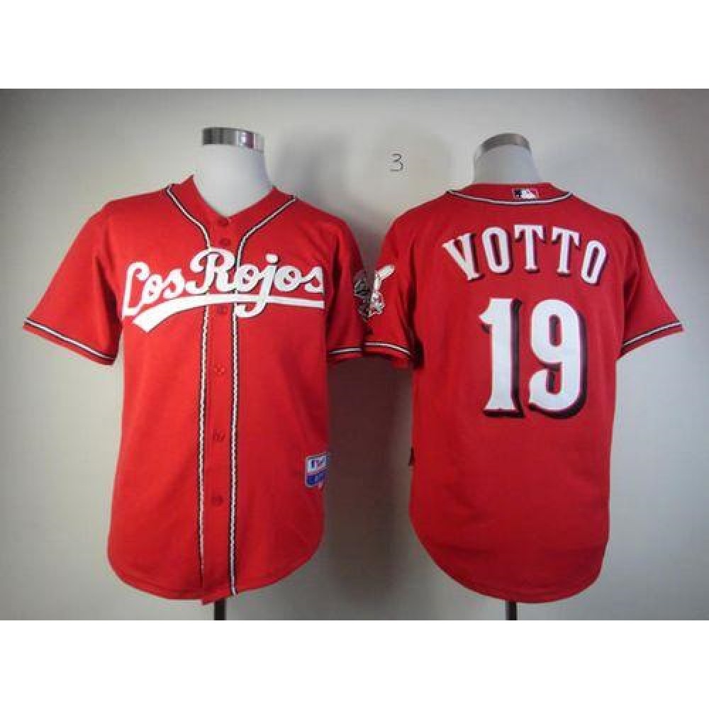 Reds #19 Joey Votto Red Alternate Los Rojos Cool Base Stitched MLB Jersey 1