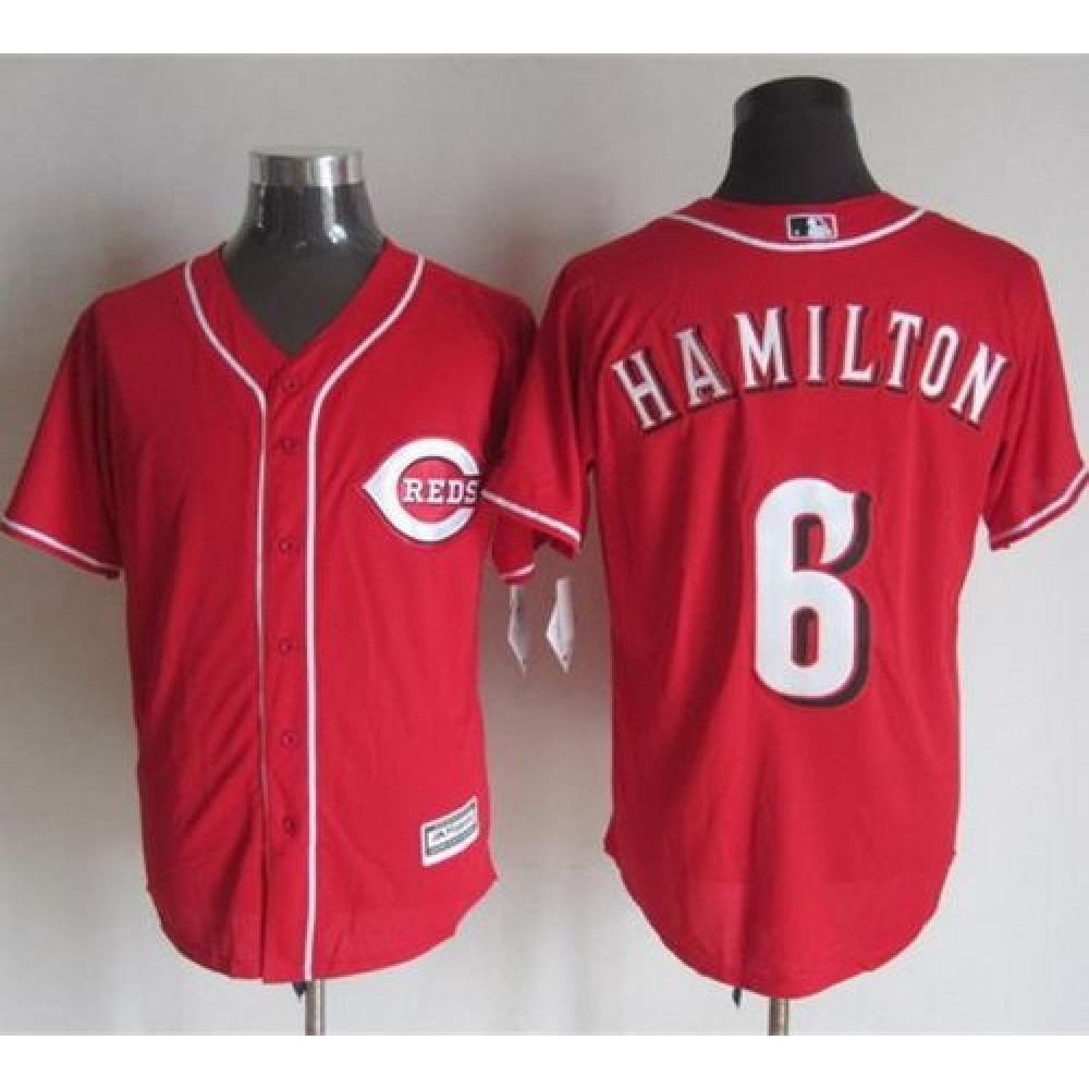 Reds #6 Billy Hamilton Red New Cool Base Stitched MLB Jersey 1