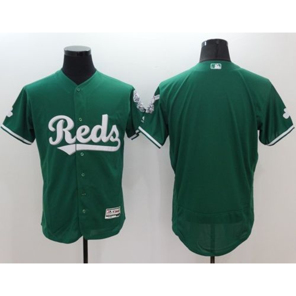 Reds Blank Green Celtic Flexbase Authentic Collection Stitched MLB Jersey 1
