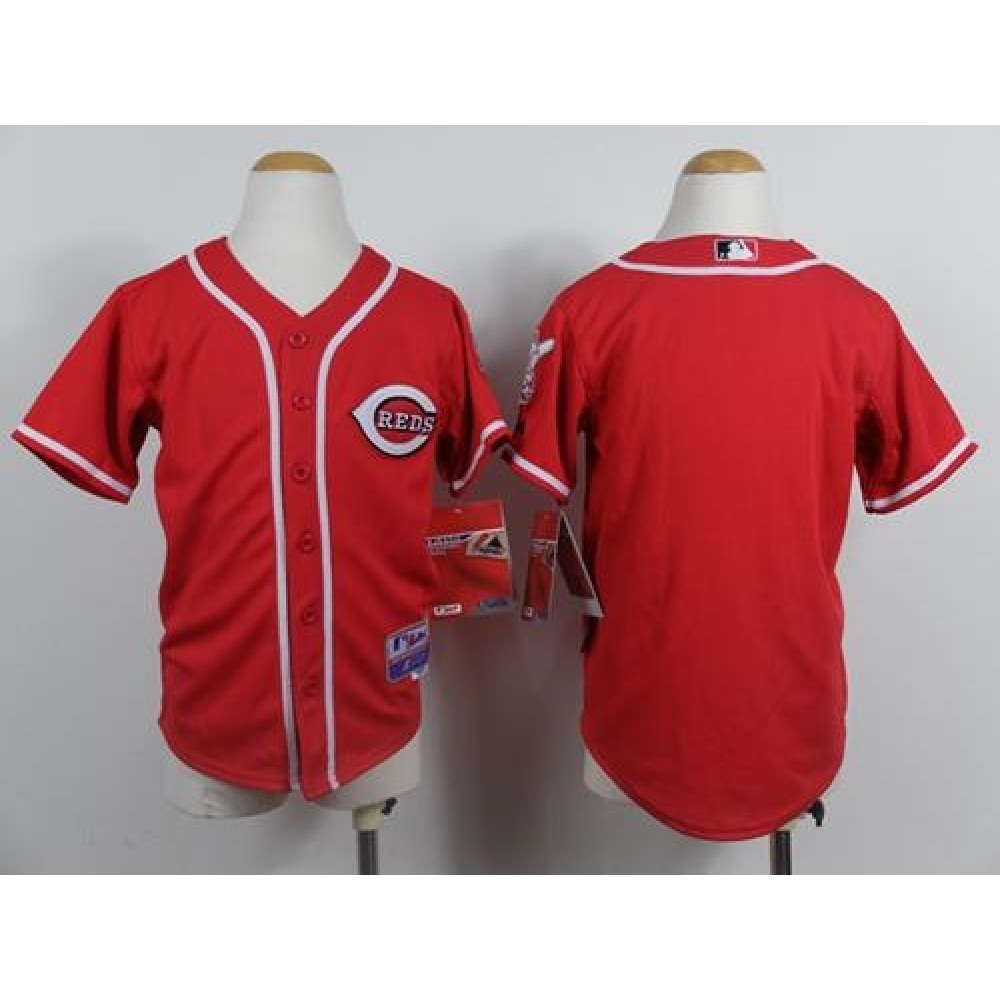 Reds Blank Red Cool Base Stitched Youth MLB Jersey 1