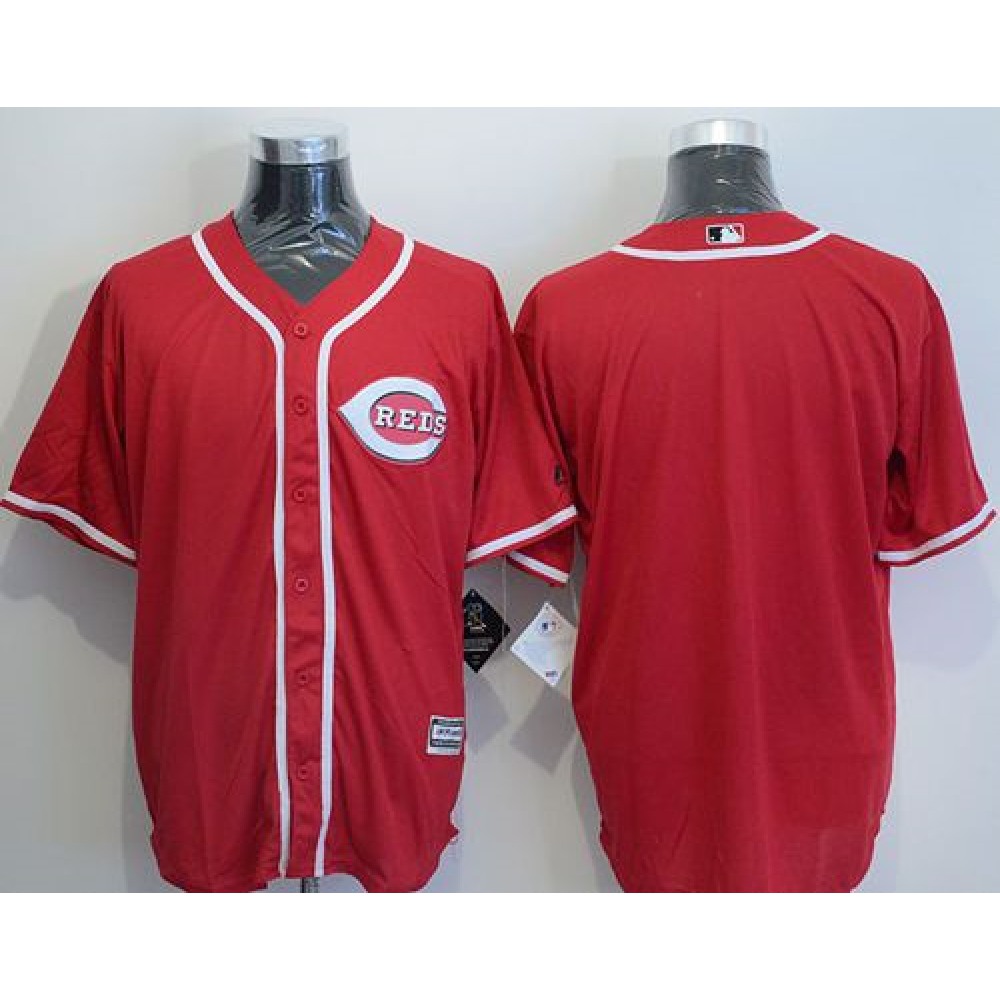 Reds Blank Red New Cool Base Stitched MLB Jersey 1