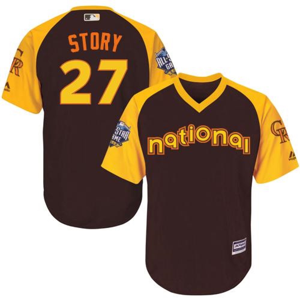 Rockies #27 Trevor Story Brown 2016 All-Star National League Stitched Youth MLB Jersey 1