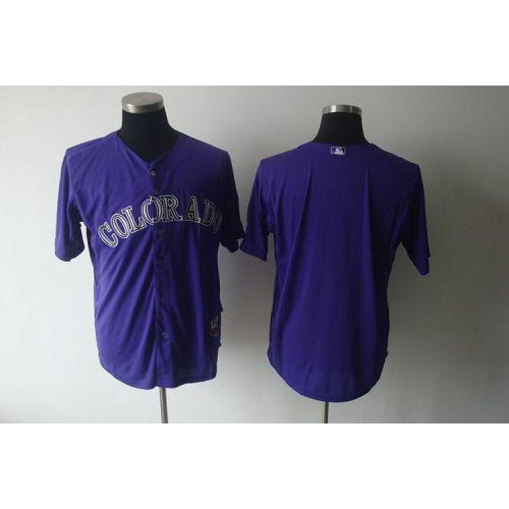 Rockies Blank Purple Cool Base Stitched MLB Jersey 1