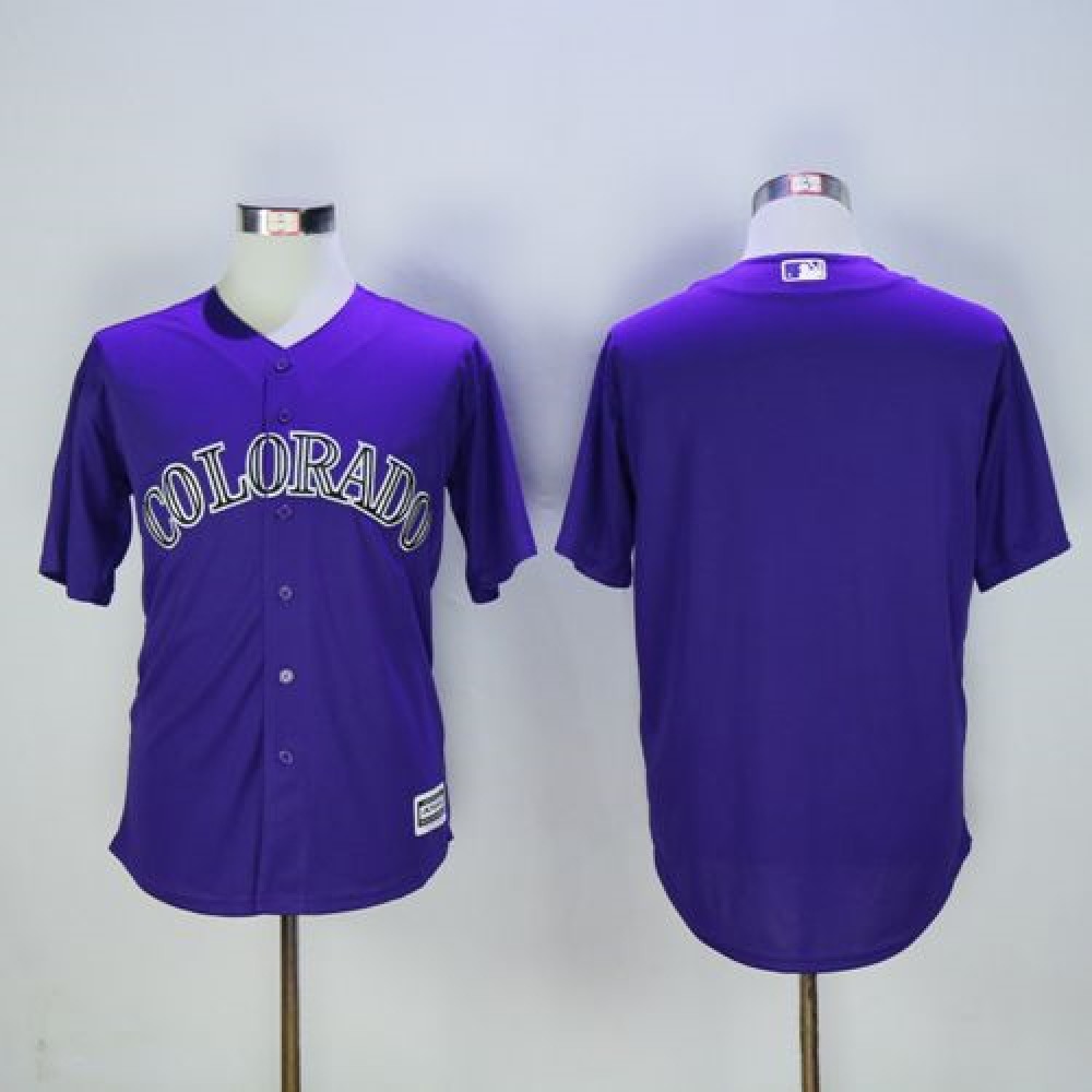 Rockies Blank Purple New Cool Base Stitched MLB Jersey 1