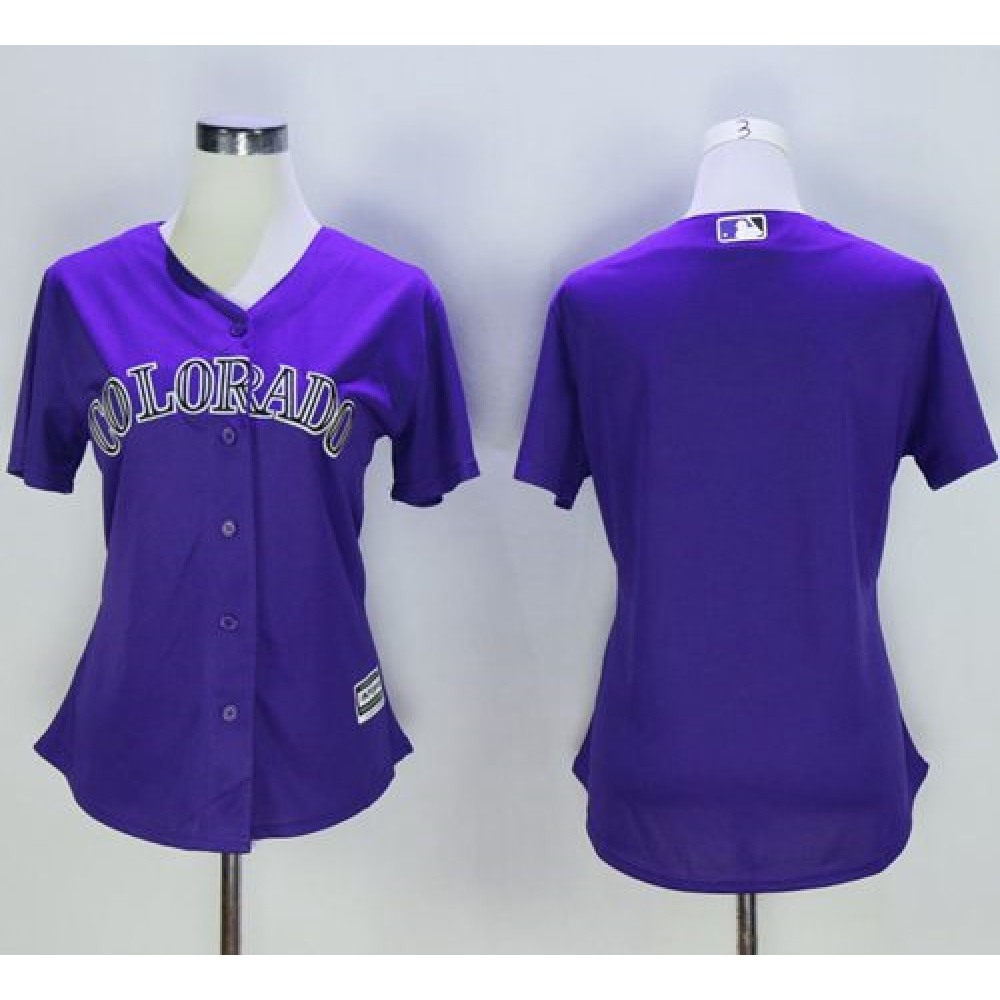 Rockies Blank Purple Women's Alternate Stitched MLB Jersey 1