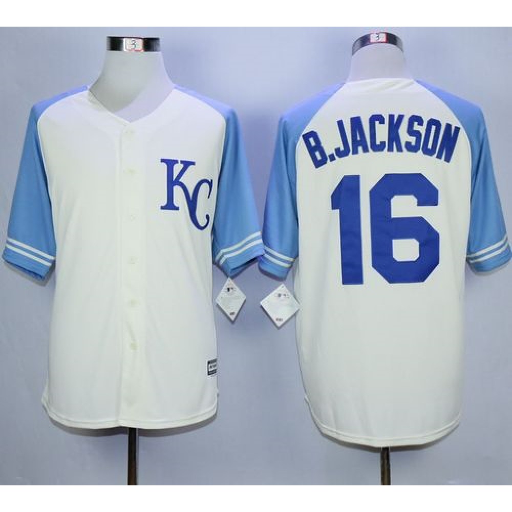 Royals #16 Bo Jackson Cream Exclusive Vintage Stitched MLB Jersey 1