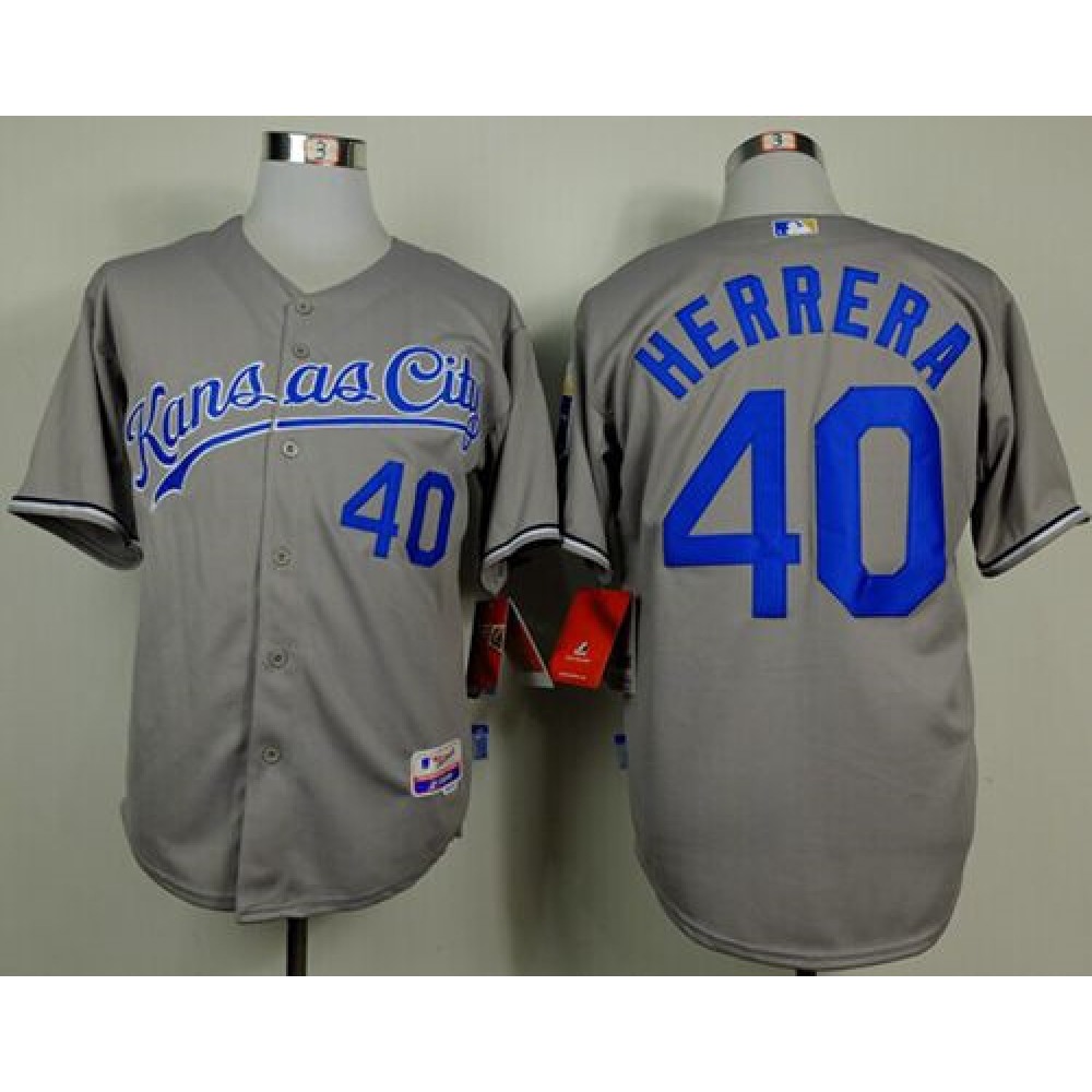 Royals #40 Kelvin Herrera Grey Cool Base Stitched MLB Jersey 1