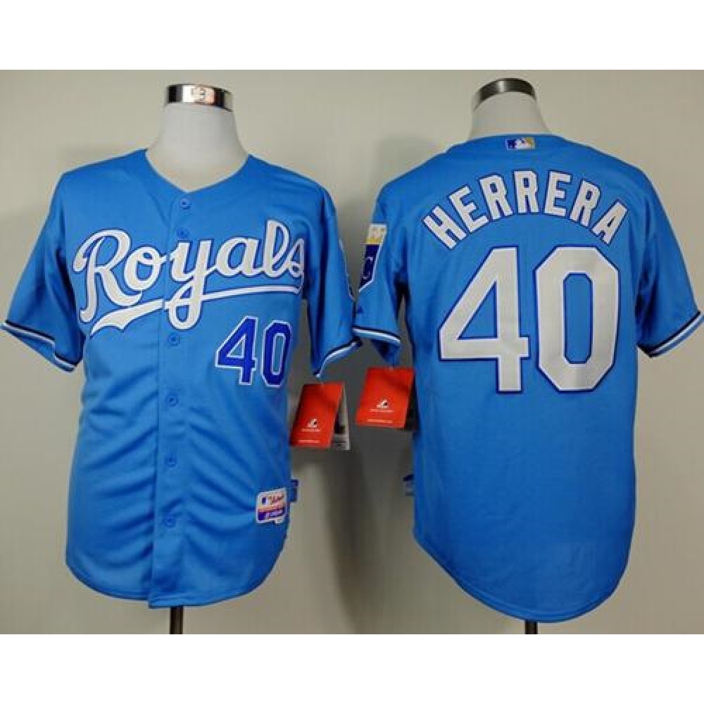 Royals #40 Kelvin Herrera Light Blue Alternate Cool Base Stitched MLB Jersey 1