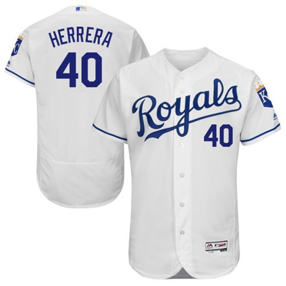 Royals #40 Kelvin Herrera White Flexbase Authentic Collection Stitched MLB Jersey 1