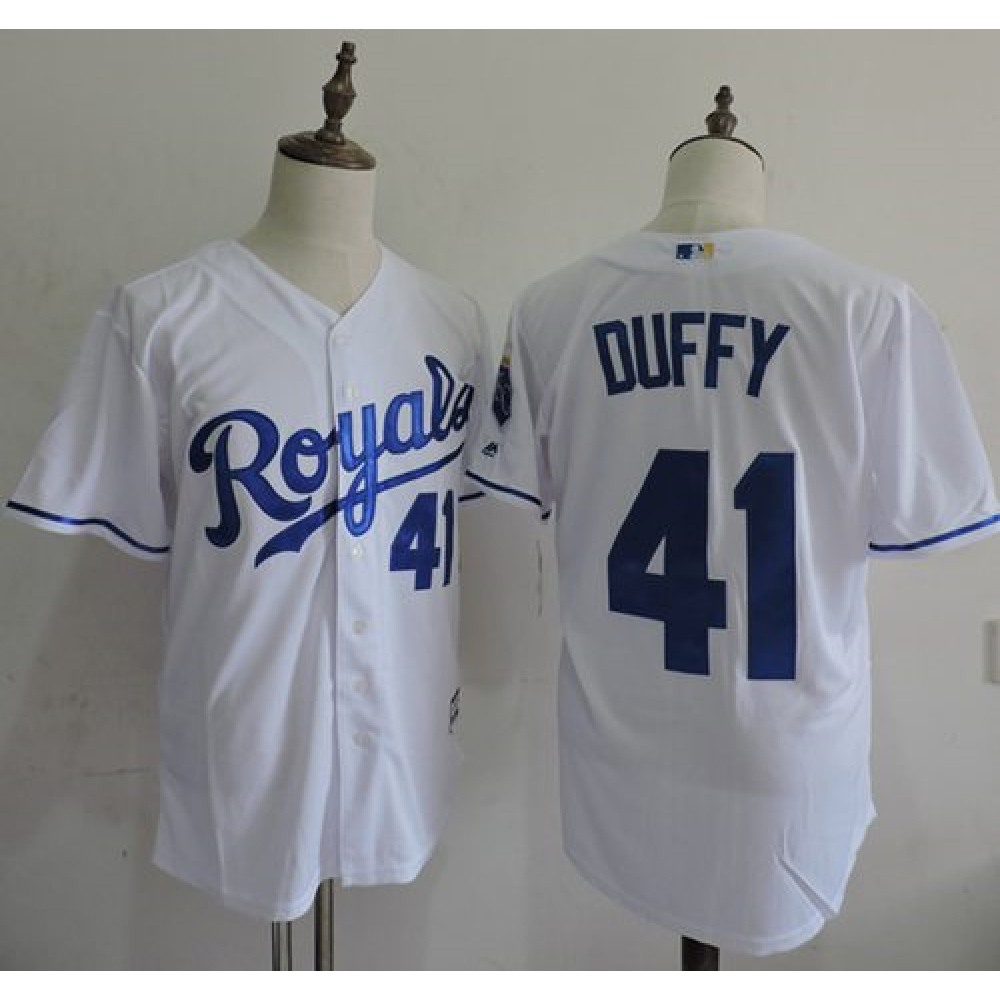 Royals #41 Danny Duffy White New Cool Base Stitched MLB Jersey 1