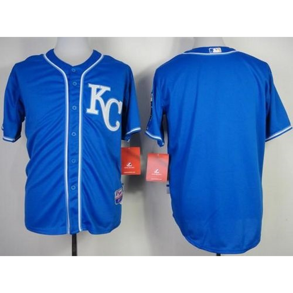 Royals Blank Blue Alternate 2 Cool Base Stitched MLB Jersey 1