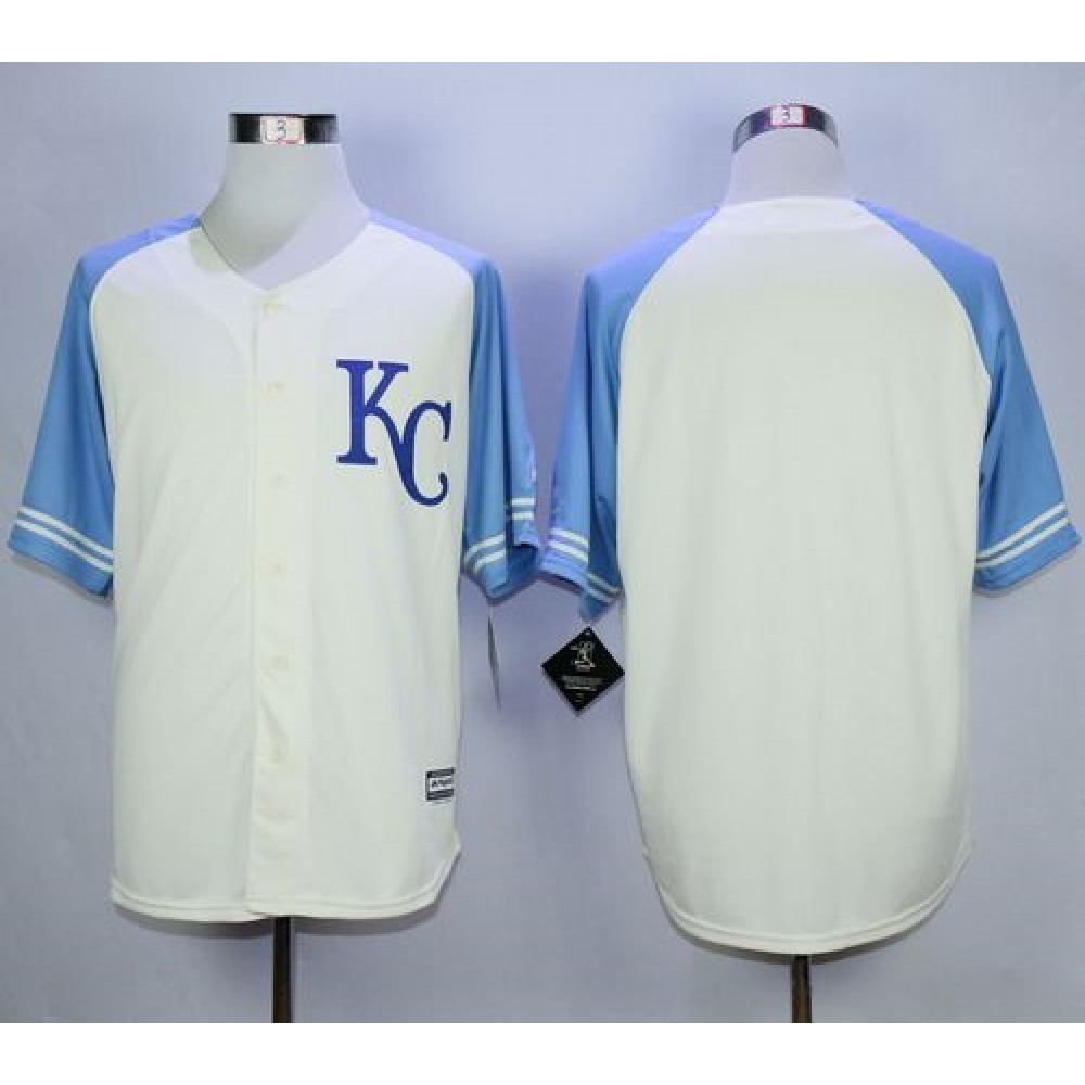 Royals Blank Cream Exclusive Vintage Stitched MLB Jersey 1