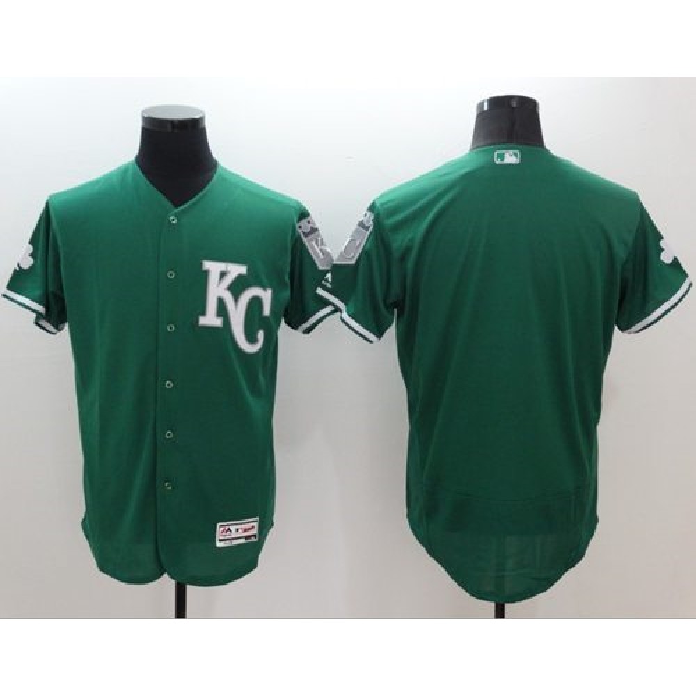 Royals Blank Green Celtic Flexbase Authentic Collection Stitched MLB Jersey 1