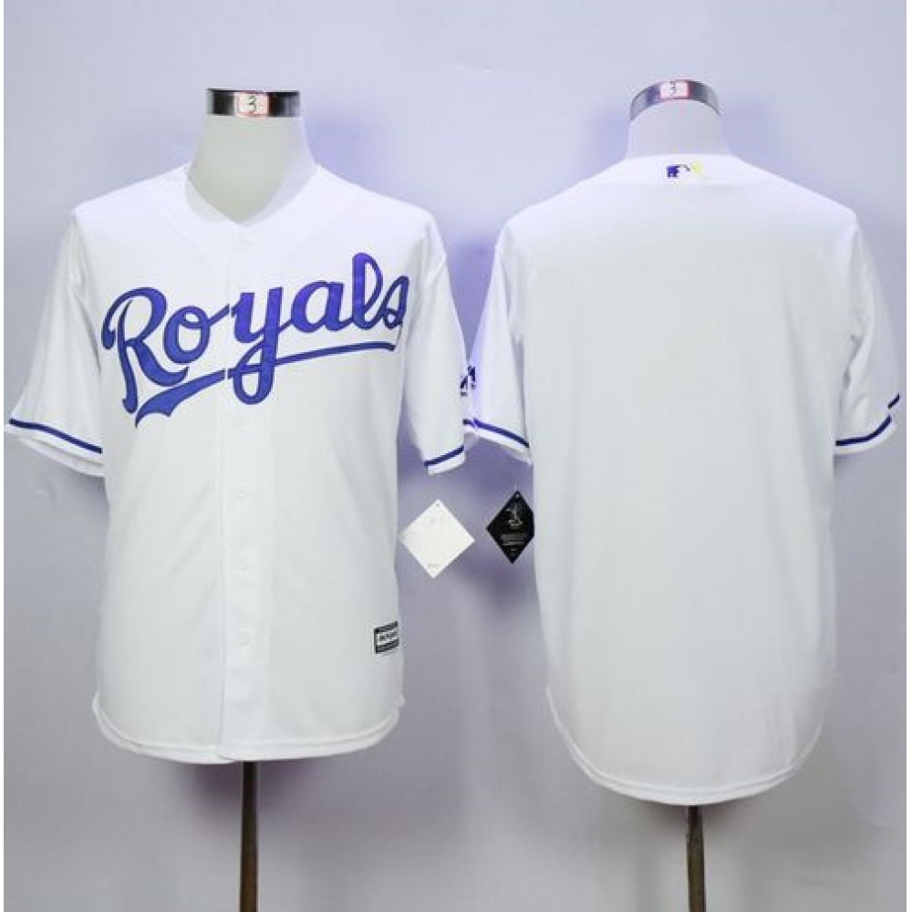 Royals Blank White Cool Base Stitched MLB Jersey 1