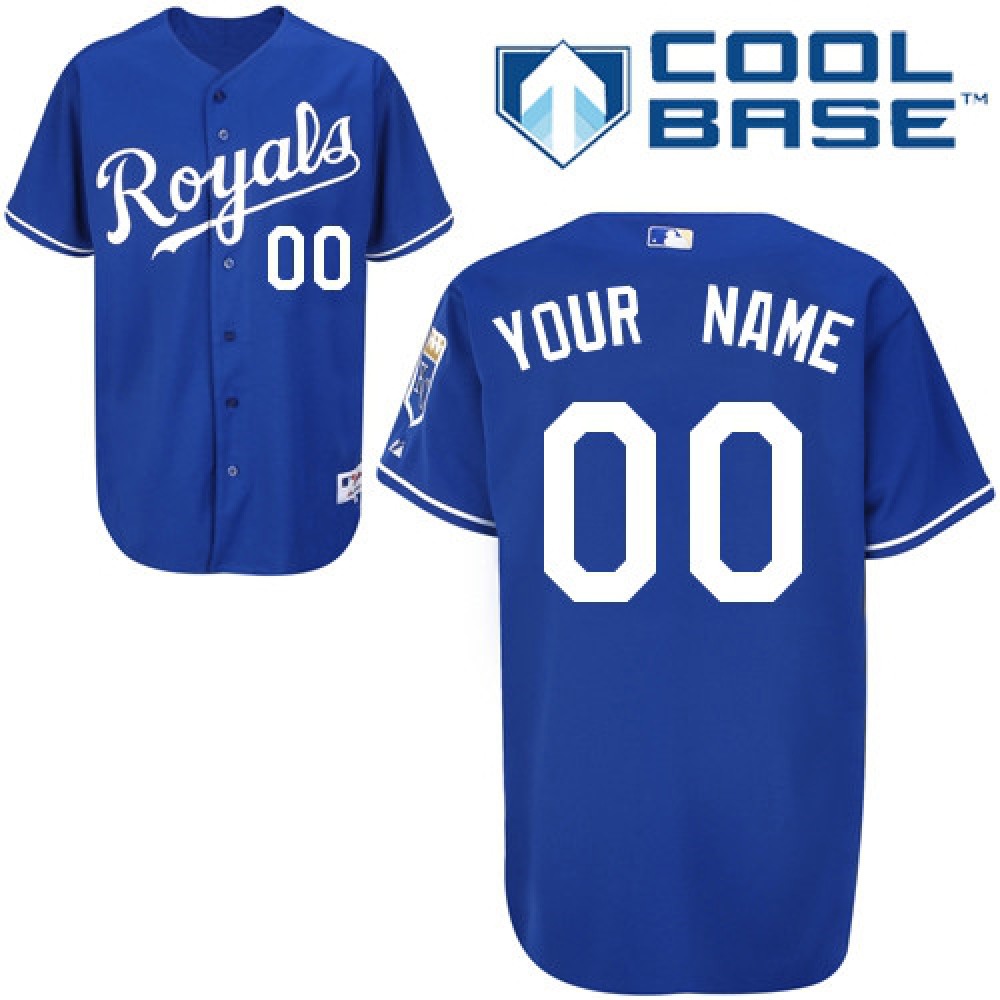 Royals Personalized Authentic Blue Cool Base MLB Jersey 1