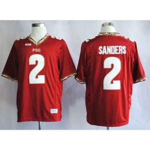 Seminoles #2 Deion Sanders Red New Stitched NCAA Jersey