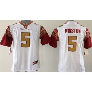 Seminoles #5 Jameis Winston White Limited Stitched Youth NCAA Jersey
