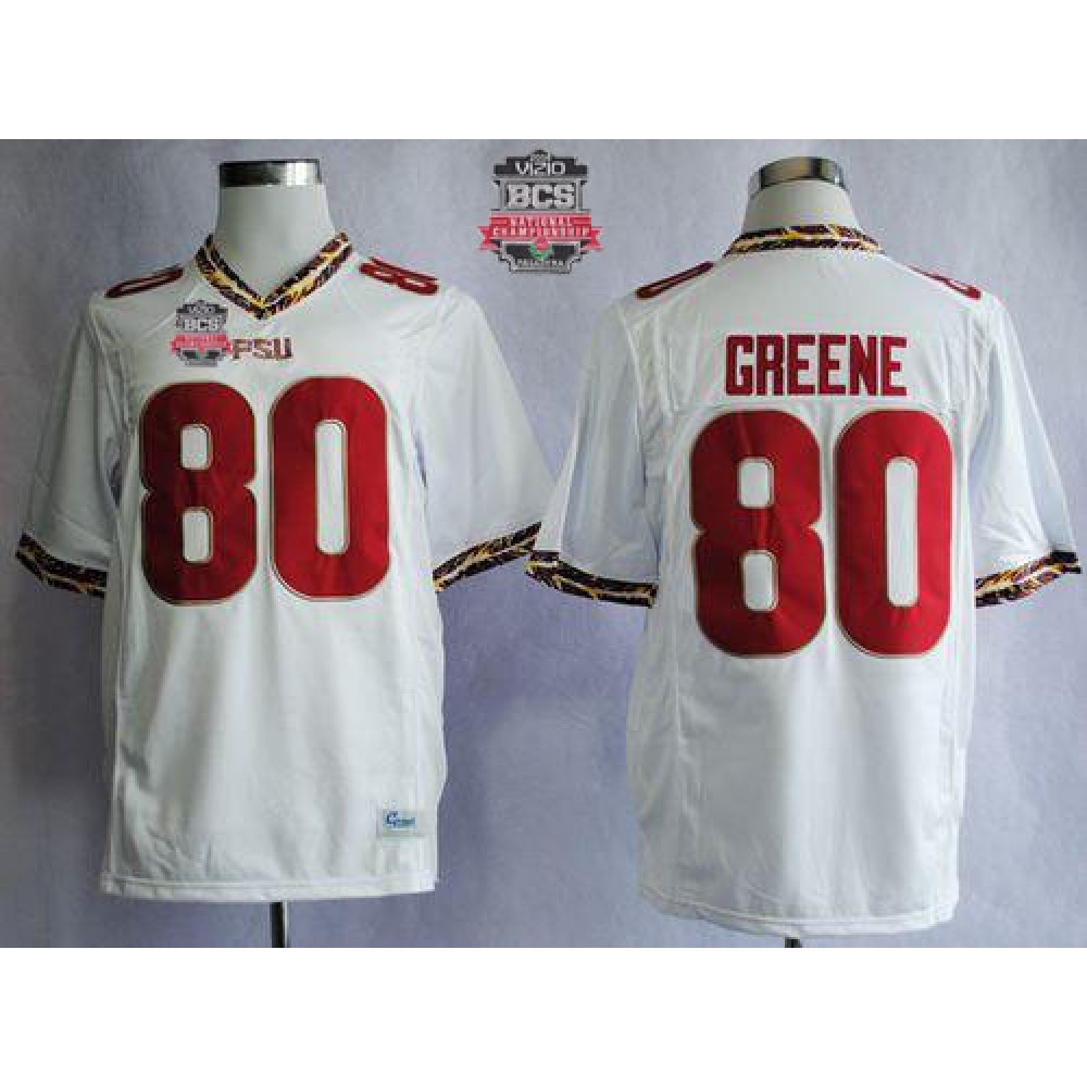 Seminoles #80 Rashad Greene White 2014 BCS Bowl Patch Stitched NCAA Jersey 1