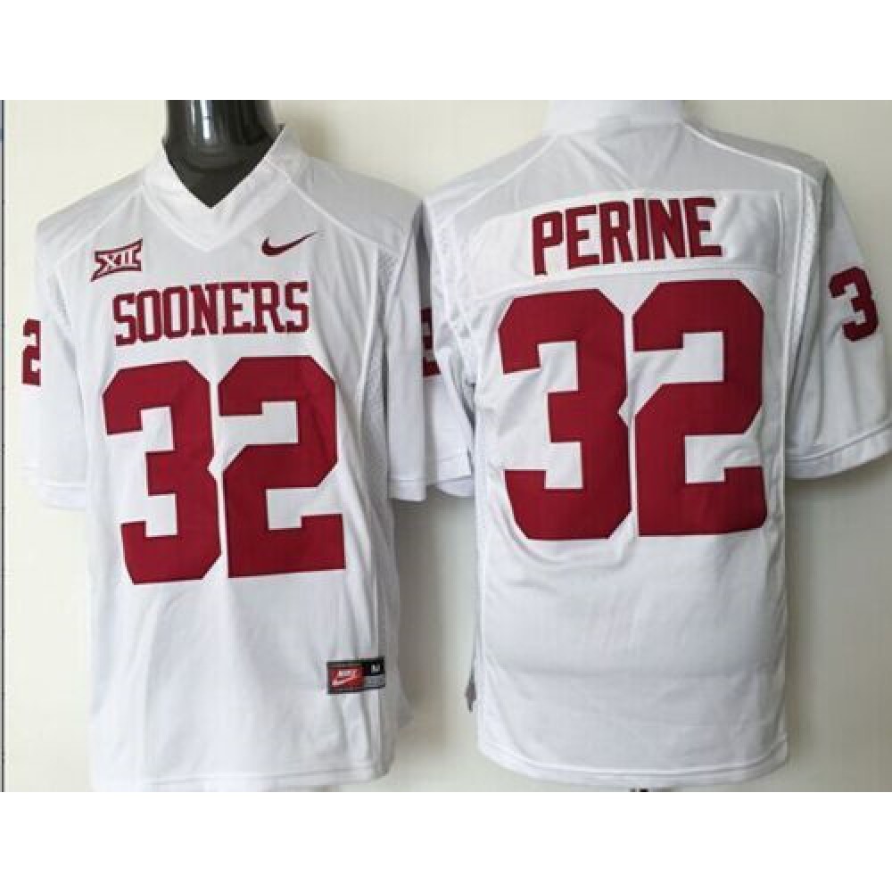 Sooners #32 Samaje Perine White XII Stitched NCAA Jersey 1