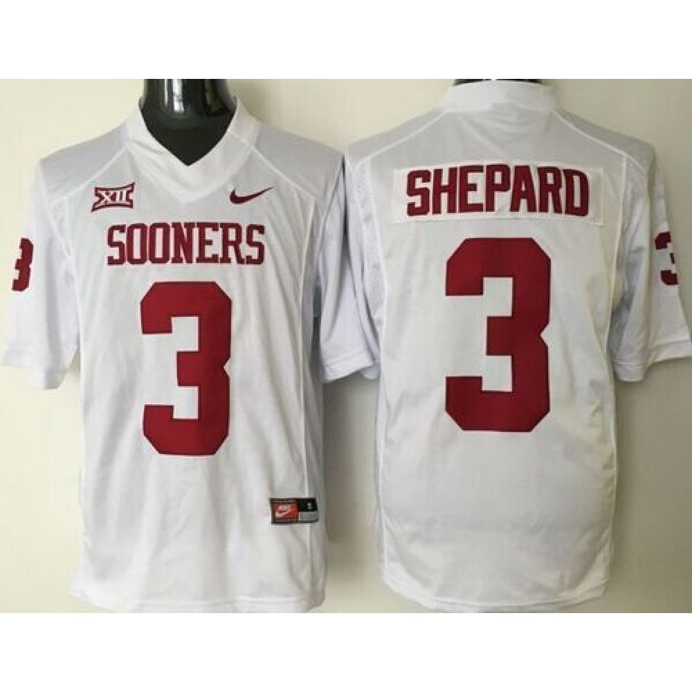 Sooners #3 Sterling Shepard White XII Stitched NCAA Jersey 1