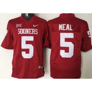 Sooners #5 Durron Neal Red XII Stitched NCAA Jersey