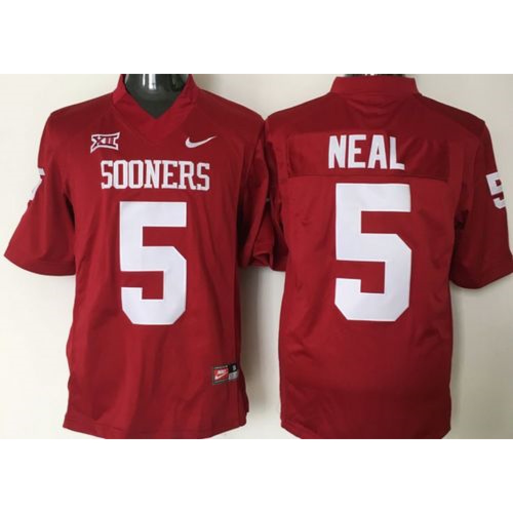 Sooners #5 Durron Neal Red XII Stitched NCAA Jersey 1