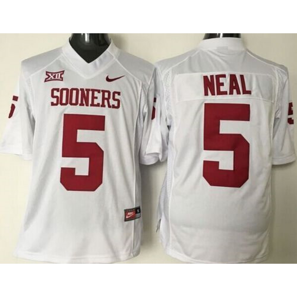 Sooners #5 Durron Neal White XII Stitched NCAA Jersey 1