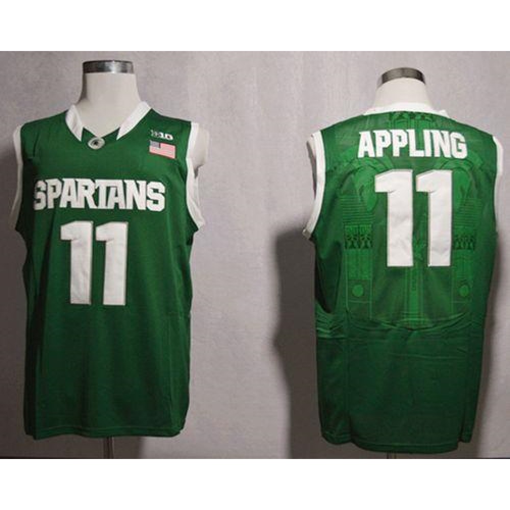 Spartans #11 Keith Appling Green Basketball Stitched NCAA Jersey 1
