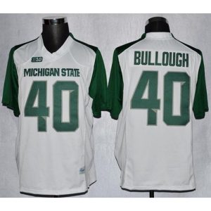 Spartans #40 Max Bullough White/Green Stitched NCAA Jersey