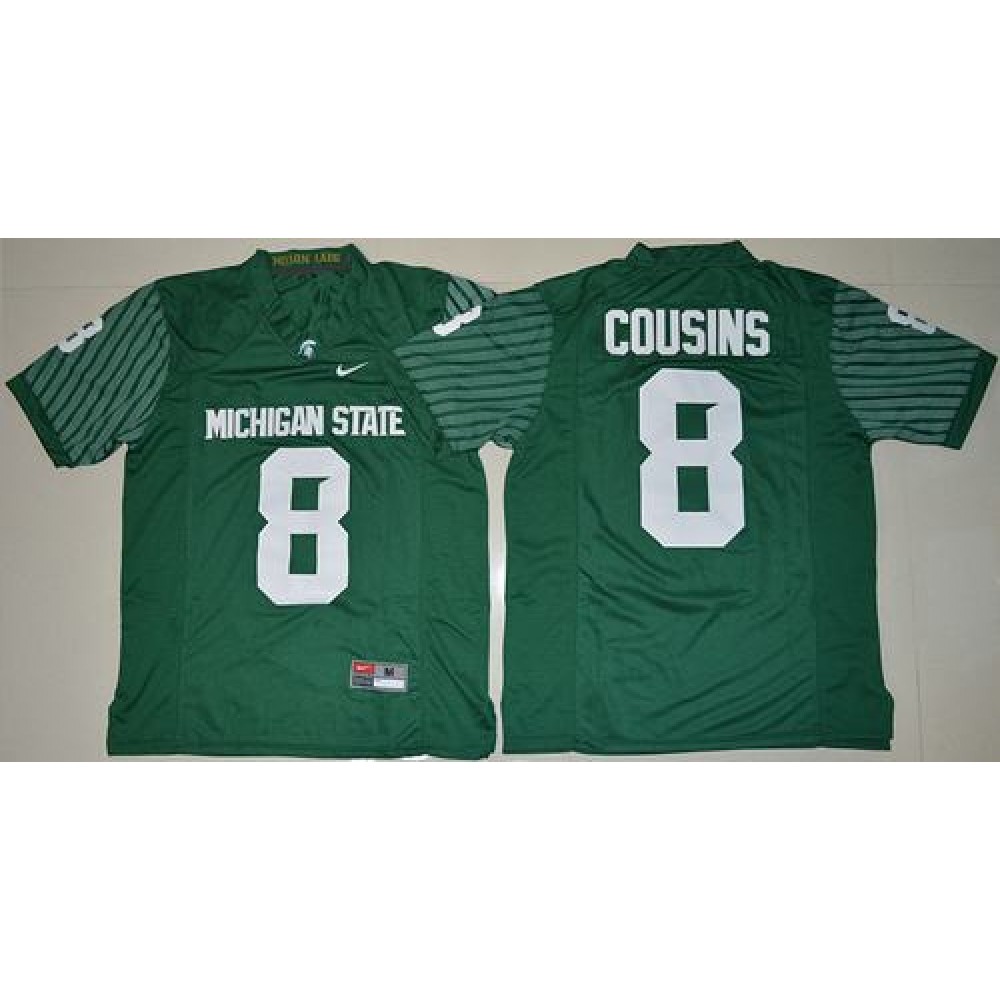Spartans #8 Kirk Cousins Green Limited Stitched NCAA Jersey 1
