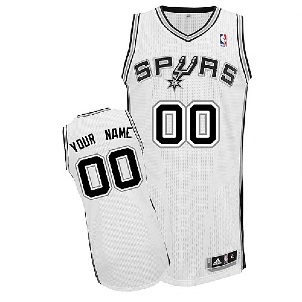 Men's San Antonio Spurs White Authentic Custom Jersey 1