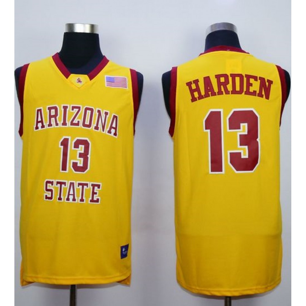 Sun Devils #13 James Harden Gold Stitched NCAA Basketball Jersey 1