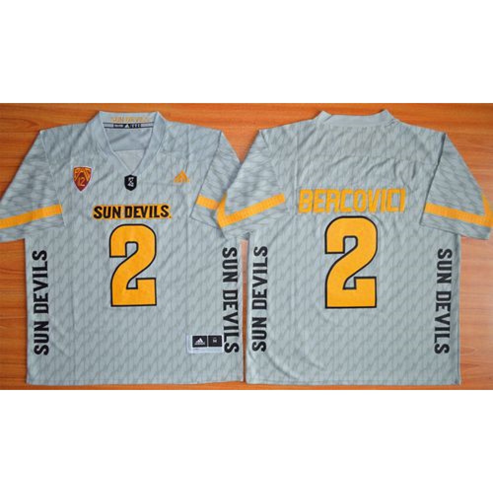 Sun Devils #2 Mike Bercovici New Grey Stitched NCAA Jersey 1