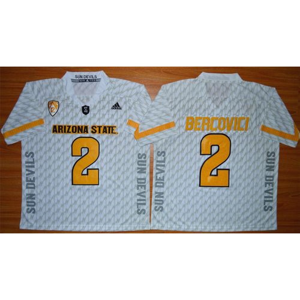 Sun Devils #2 Mike Bercovici White New Stitched NCAA Jersey 1