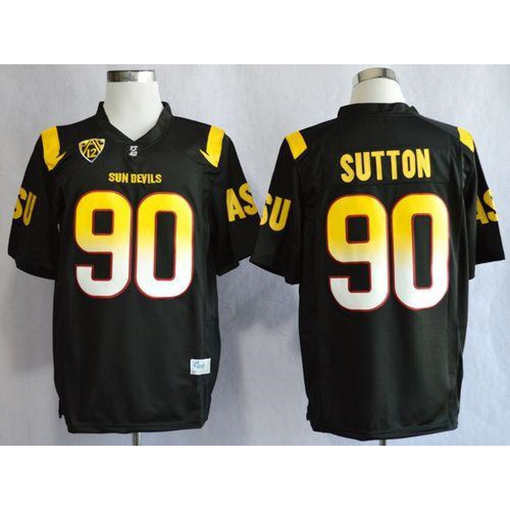 Sun Devils #90 Will Sutton Black Stitched NCAA Jersey 1
