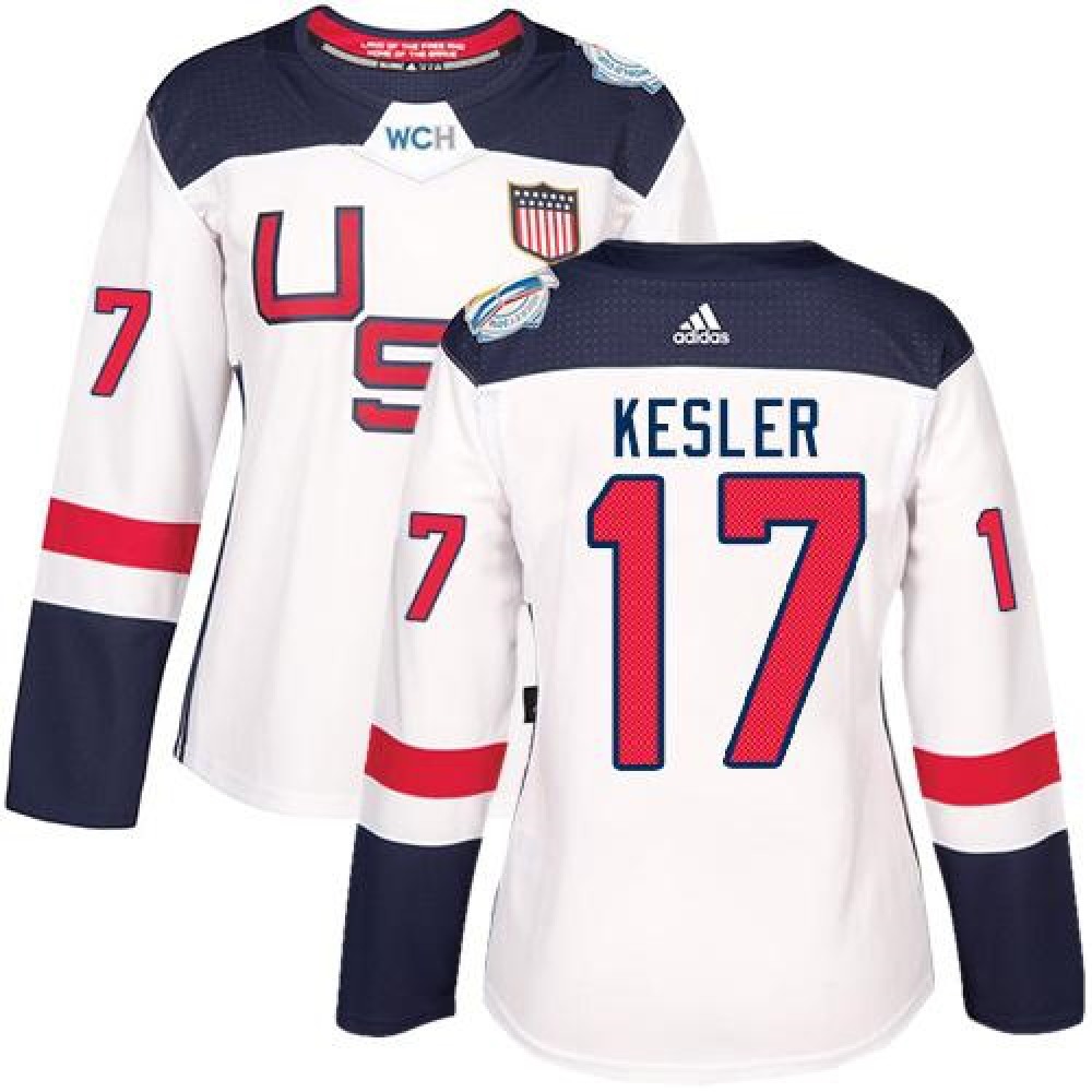 Team USA #17 Ryan Kesler White 2016 World Cup Women's Stitched NHL Jersey 1