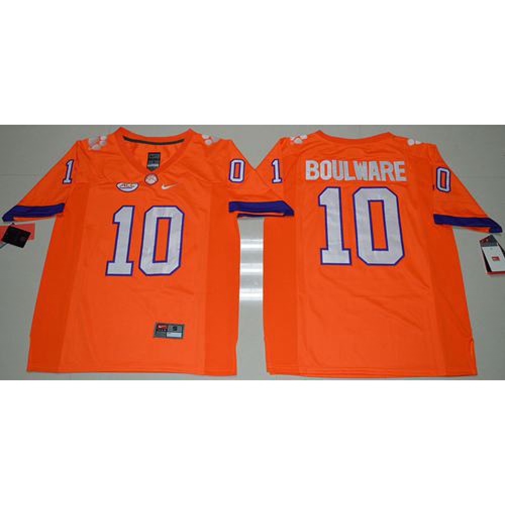 Tigers #10 Ben Boulware Orange Limited Stitched NCAA Jersey 1