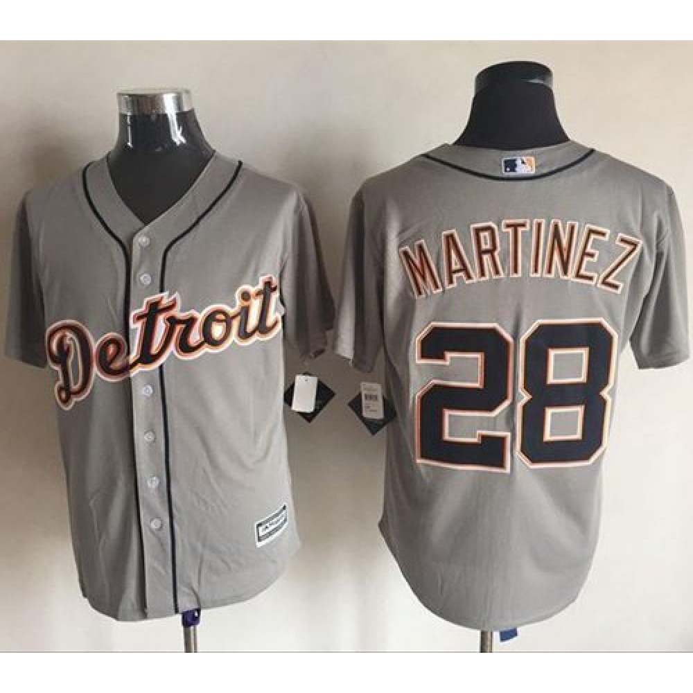 Tigers #28 J. D. Martinez Grey New Cool Base Stitched MLB Jersey 1