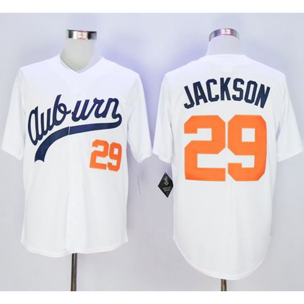 Tigers #29 Bo Jackson White Throwback Stitched NCAA Jersey 1