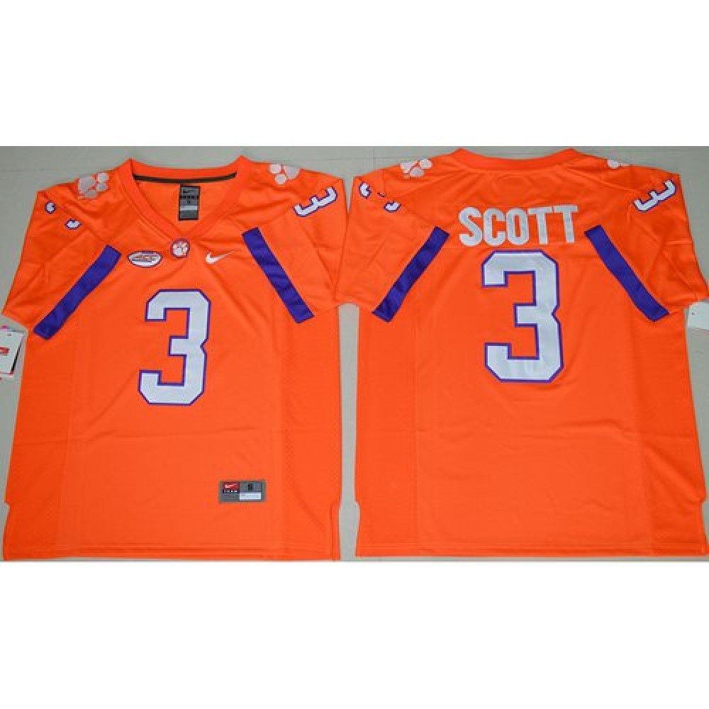 Tigers #3 Artavis Scott Orange Limited Stitched NCAA Jersey 1