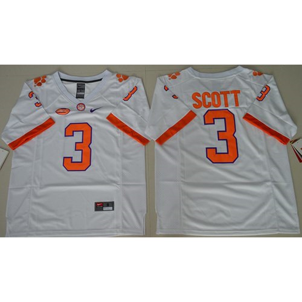 Tigers #3 Artavis Scott White Limited Stitched NCAA Jersey 1