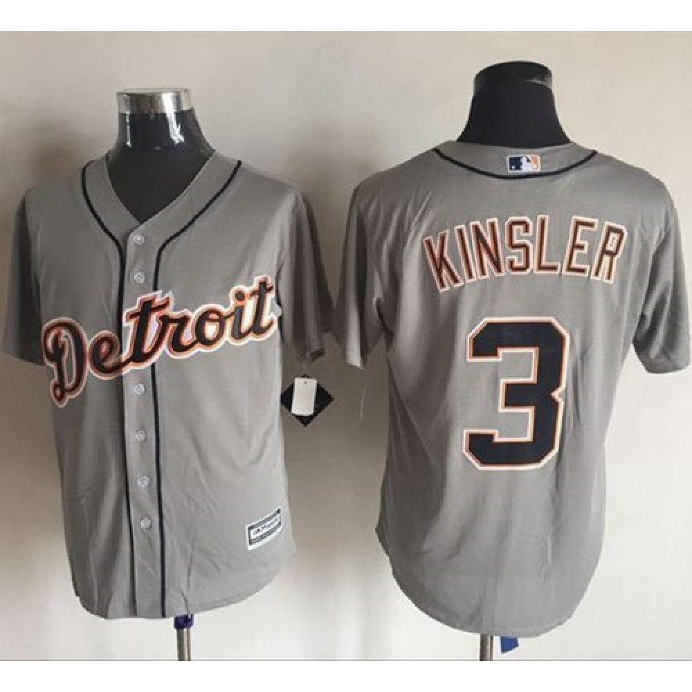 Tigers #3 ian Kinsler Grey New Cool Base Stitched MLB Jersey 1