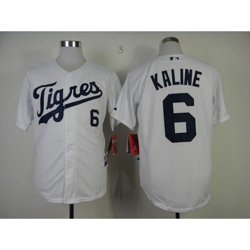 Tigers #6 Al Kaline White "Los Tigres" Stitched MLB Jersey 1